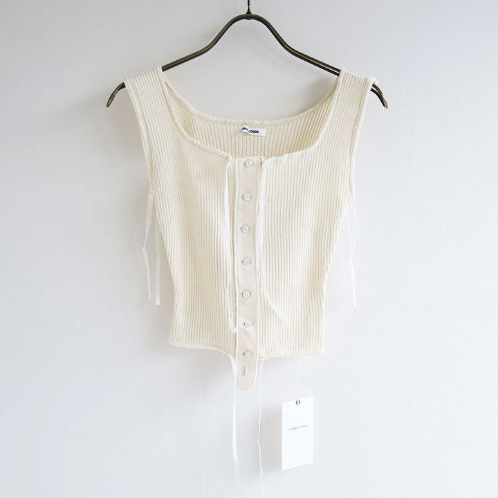 【FUMIKA UCHIDA/フミカウチダ】VINTAGE RIBBED CORSET TOP_SLEEVELESS U-UW002の通販  「ONENESS ONLINE STORE」