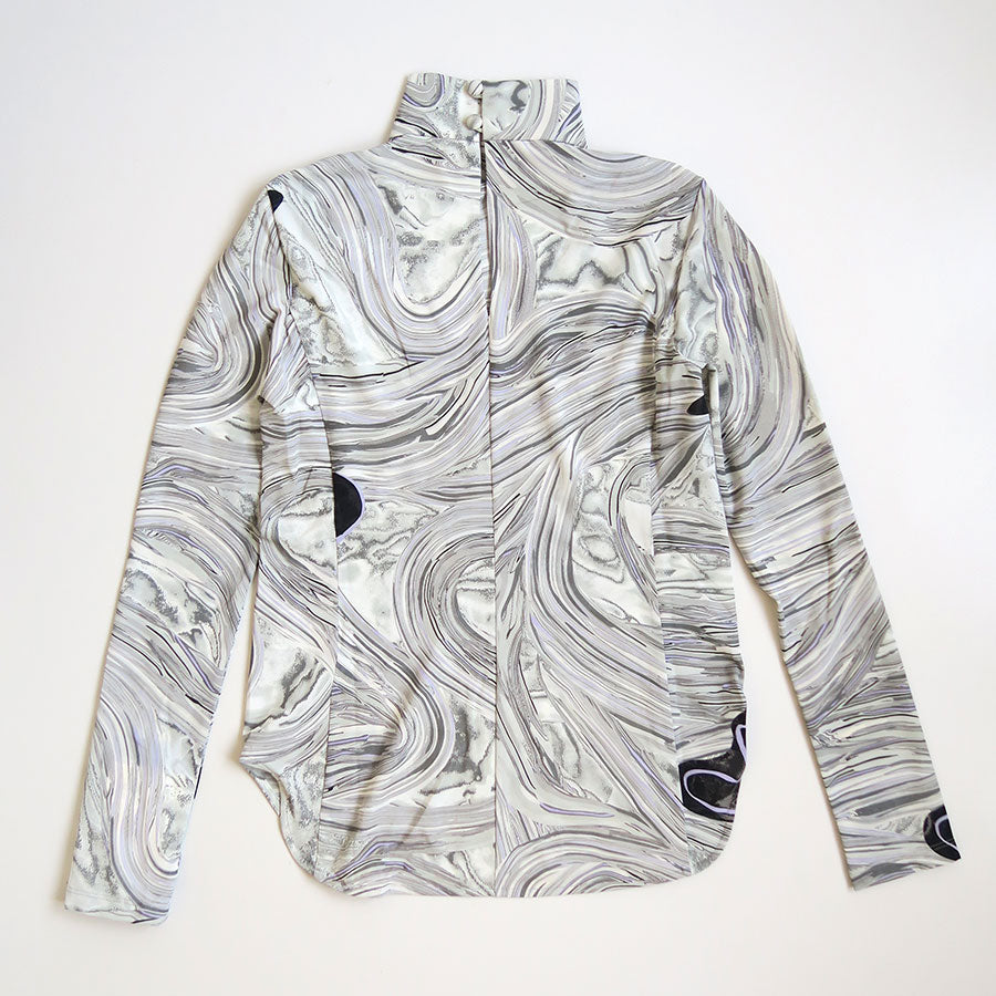 【Mame Kurogouchi/マメ】<br>Marble Print Jersey High Neck Top <br>MM25FW-JS076