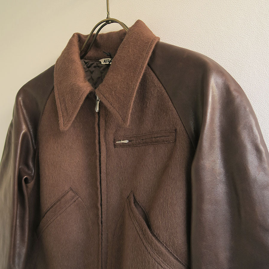 【10/3からポイント10%還元】<br>【AURALEE/オーラリー】<br>BABY CAMEL FLANNEL CROPPED ZIP BLOUSON <br>A25AB09BF