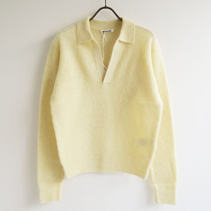 AURALEE/オーラリー】BABY SURI ALPACA SHEER KNIT SKIPPER POLO