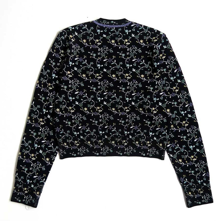 【専用ページ】26SS Mame Kurogouchi ニットカーディガン Layered Jacquard Knit Cardigan - black - Mame Kurogouchi