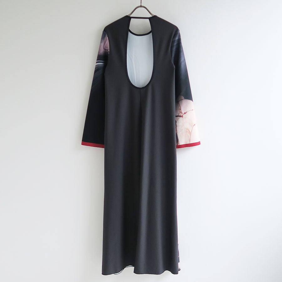 マメクロゴウチ Silk Lame Print Sleeve Dress mameSilk Lame