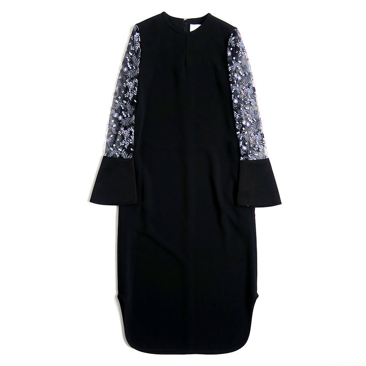 Mame Kurogouchi/マメ】Tulle Lace Sleeve Classic Dress MM26SS-DR098