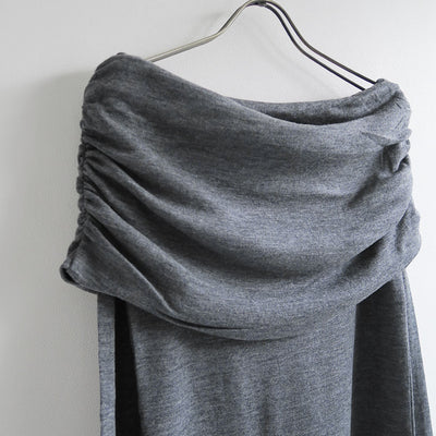 【IIROT/イロット】<br>Wool Drape Open Shoulder <br>031-025-CT005