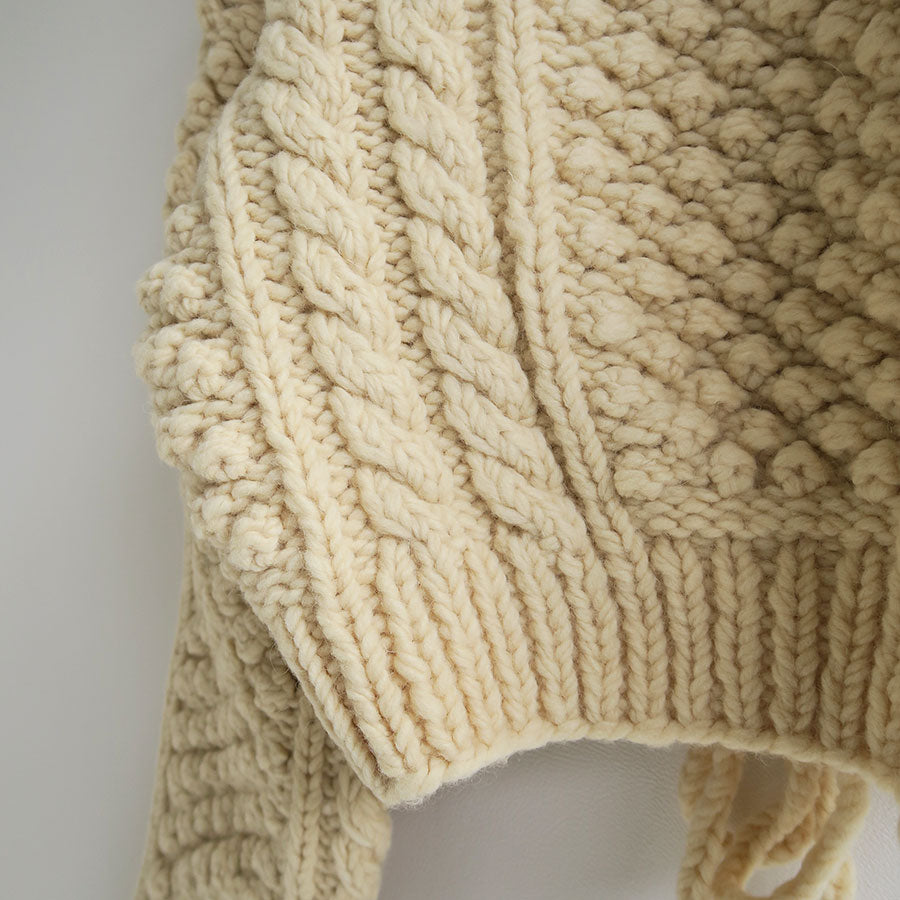 【ERIKOKATORI/エリコカトリ】<br>lace up hand knit <br>EK7-5-2