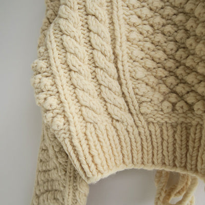 【ERIKOKATORI/エリコカトリ】<br>lace up hand knit <br>EK7-5-2