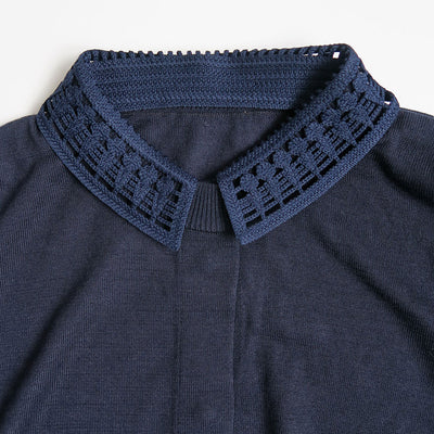 【Mame Kurogouchi/マメ】<br>Detachable Embroidery Collar Knitted Cardigan <br>MM24FW-KN032