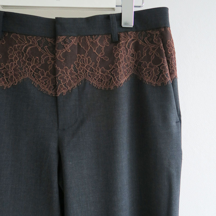 【FUMIKA UCHIDA/フミカウチダ】 <br>SUITING LACE WAIST PANTS <br>W-PT003