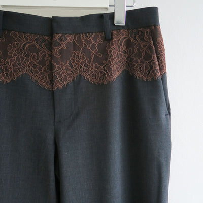 【FUMIKA UCHIDA/フミカウチダ】 <br>SUITING LACE WAIST PANTS <br>W-PT003