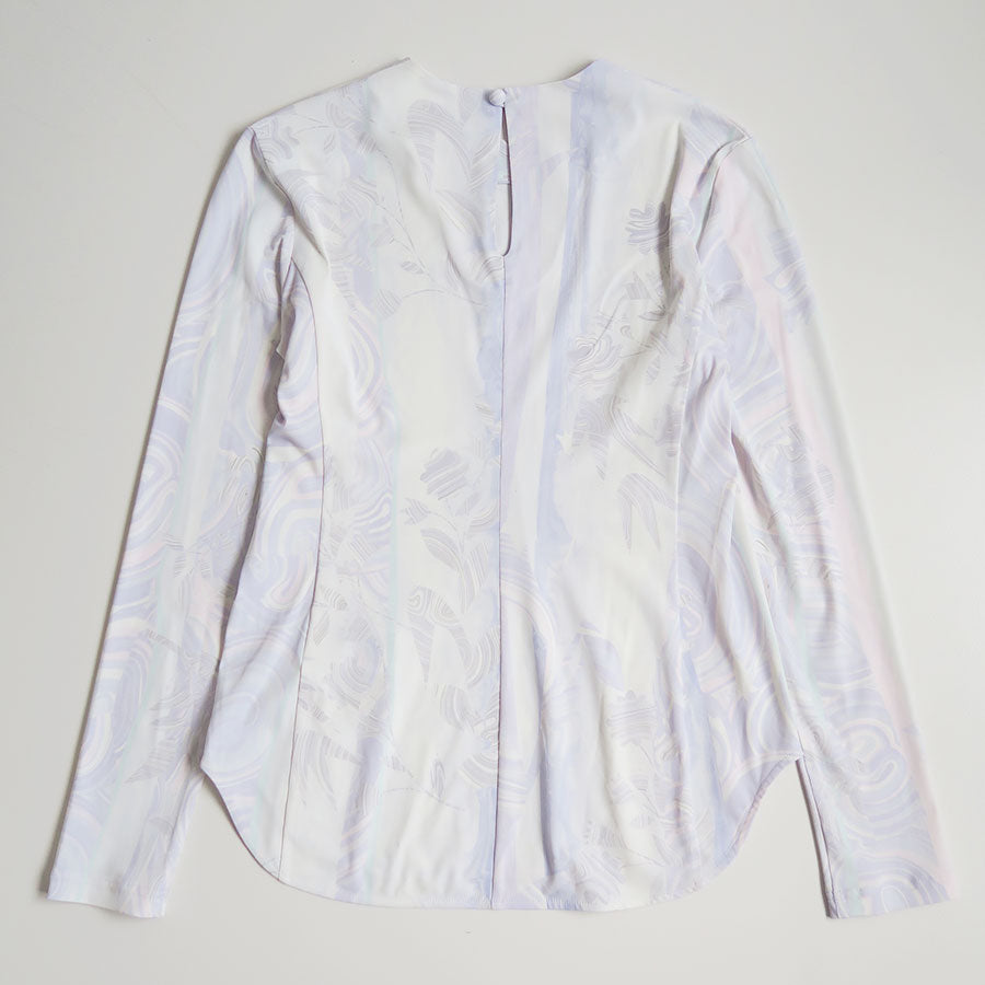 Mame Kurogouchi/マメ】Marble Print Jersey Long Sleeve Top MM26SS