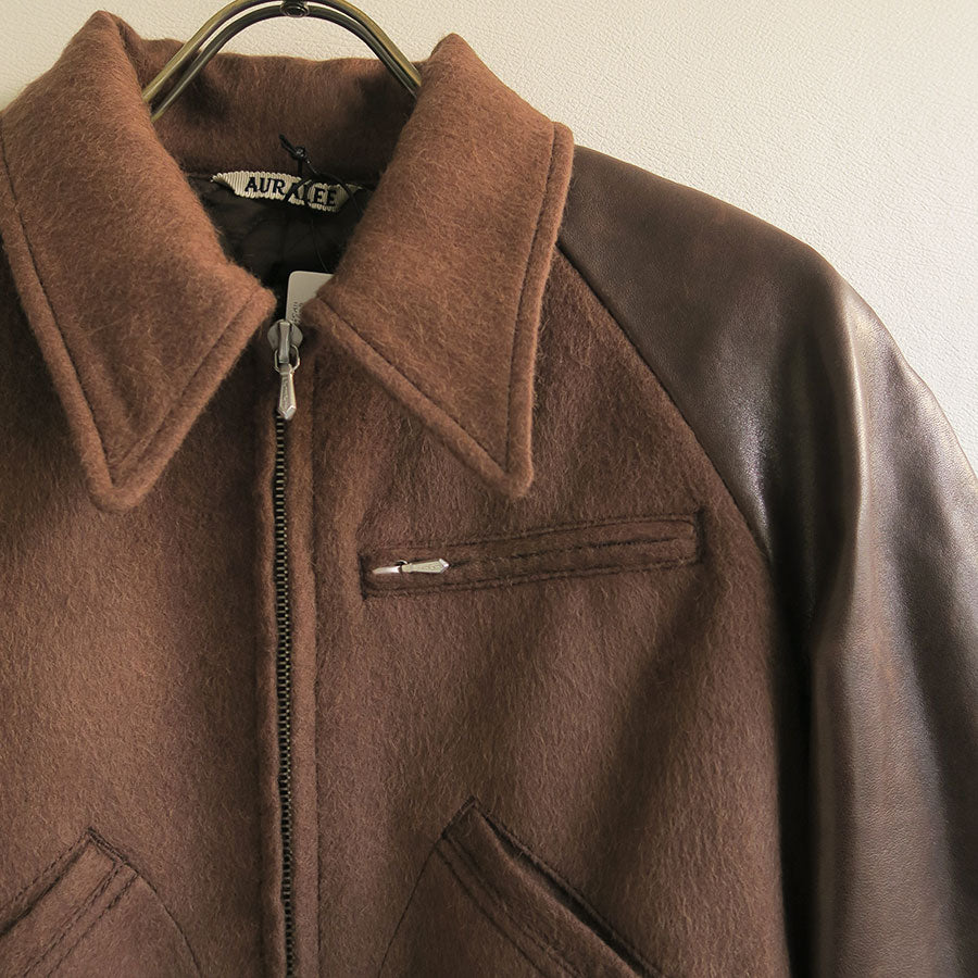 【10/3からポイント10%還元】<br>【AURALEE/オーラリー】<br>BABY CAMEL FLANNEL CROPPED ZIP BLOUSON <br>A25AB09BF