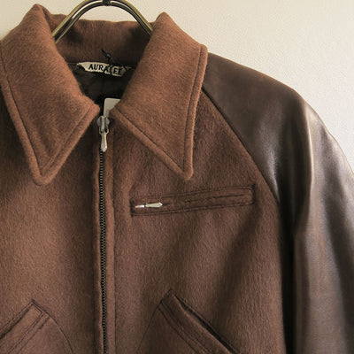 【10/3からポイント10%還元】<br>【AURALEE/オーラリー】<br>BABY CAMEL FLANNEL CROPPED ZIP BLOUSON <br>A25AB09BF