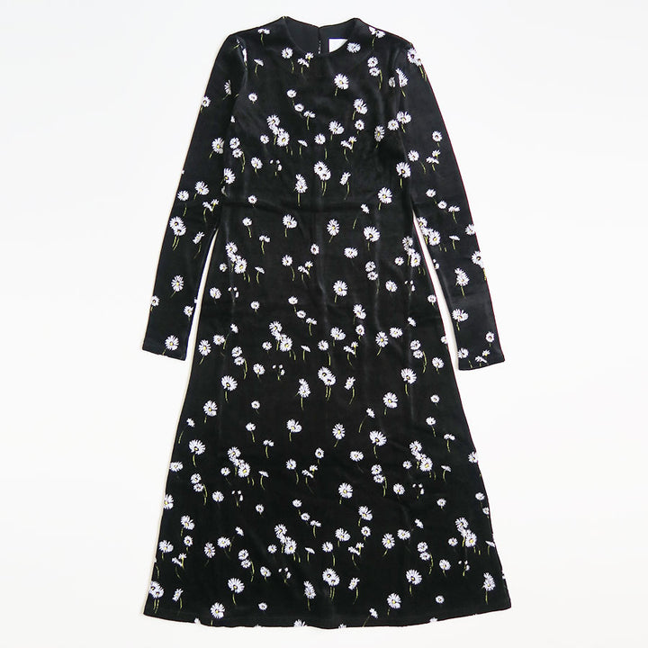 Mame Kurogouchi/マメ】Velour Jersey Floral Dress MM26FW-JS011の