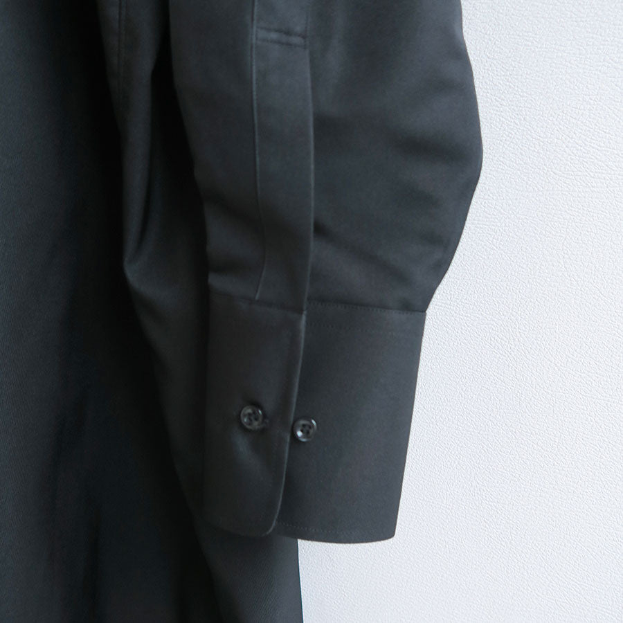 【KISHIDAMIKI/キシダミキ】<br>grosgrain shirt with leather label <br>S4-006