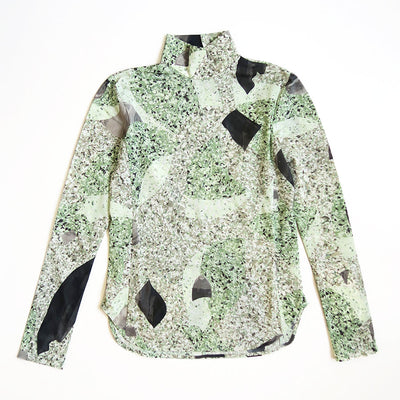 【Mame Kurogouchi/マメ】<br>Marble Print Jersey High Neck Top <br>MM25FW-JS076