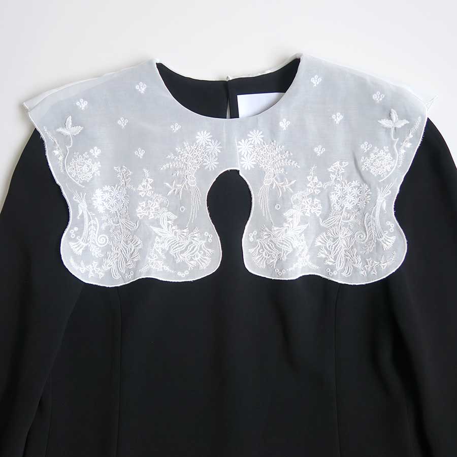 Mame Kurogouchi/マメ】Triacetate Georgette Embroidery Collar