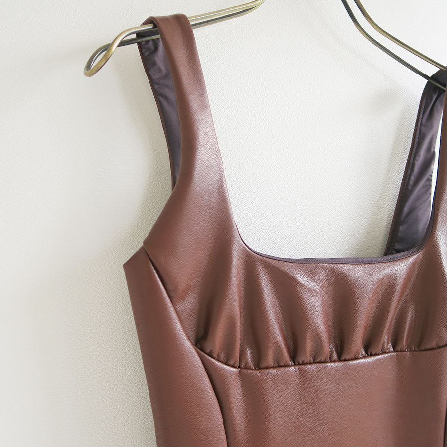 【FUMIKA UCHIDA/フミカウチダ】<br>STRETCH VEGAN LEATHER BODYSUIT <br>W-FD004