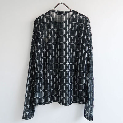 【FUMIE TANAKA/フミエタナカ】 <br>sheer print long t <br>F24A-34