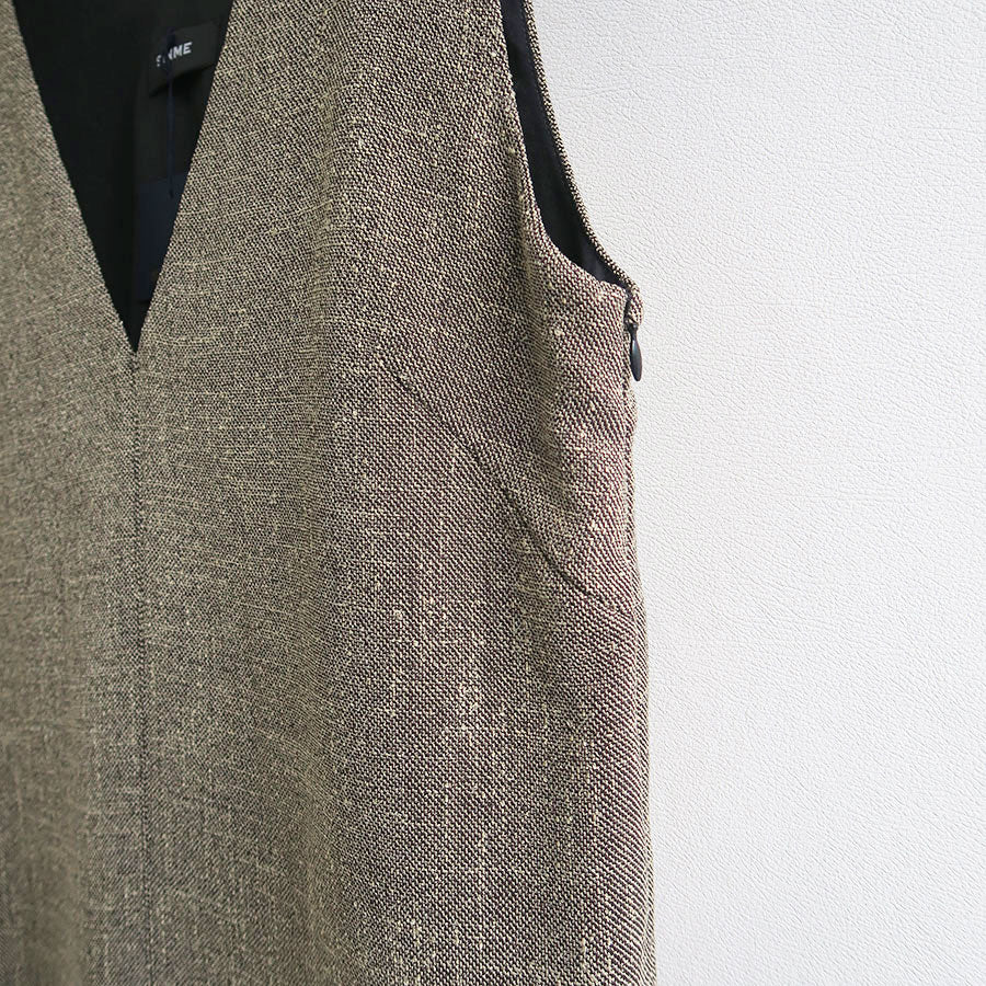 【SINME/シンメ】<br>ツィードVネックワンピース <br>S23AW-15