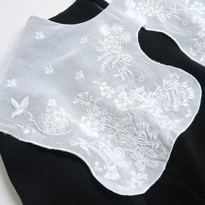 【Mame Kurogouchi/マメ】<br>Triacetate Georgette Embroidery Collar Top <br>MM25FW-SH103