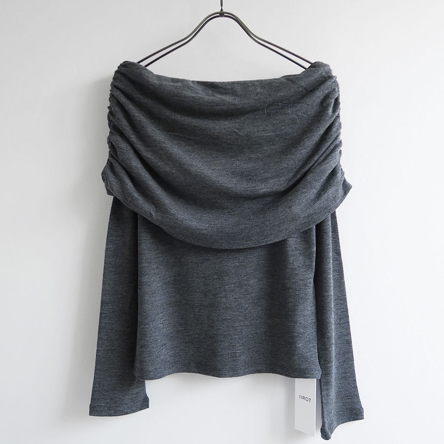 【IIROT/イロット】<br>Wool Drape Open Shoulder <br>031-025-CT005