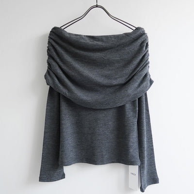 【IIROT/イロット】<br>Wool Drape Open Shoulder <br>031-025-CT005