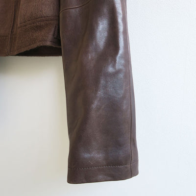 【10/3からポイント10%還元】<br>【AURALEE/オーラリー】<br>BABY CAMEL FLANNEL CROPPED ZIP BLOUSON <br>A25AB09BF