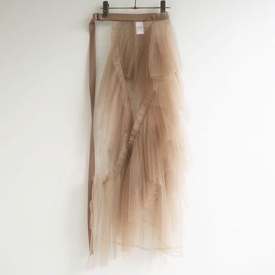 【MARGE/マージ】<br>Pleated tulle wrap skirt <br>1006-0105-253