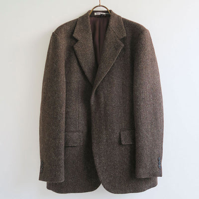 【AURALEE/オーラリー】<br>LAMA SHETLAND WOOL TWEED OVER JACKET <br>A24AJ06LS