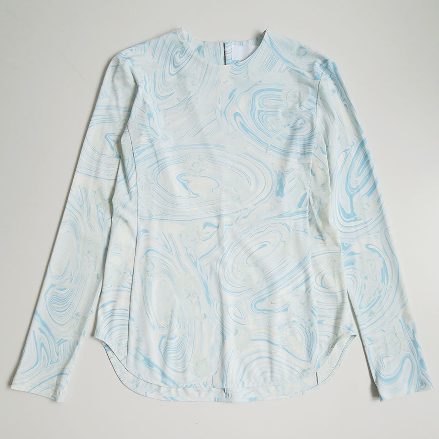 Mame Kurogouchi/マメ】Marble Print Jersey Long Sleeve Top MM26SS