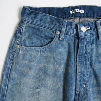 【AURALEE/オーラリー】<br>SELVEDGE FADED LIGHT DENIM PANTS <br>A23AP03DE
