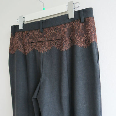 【FUMIKA UCHIDA/フミカウチダ】 <br>SUITING LACE WAIST PANTS <br>W-PT003