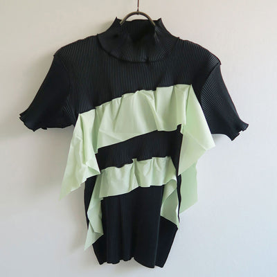 【to do kotohayokozawa/コトハヨコザワ】<br>Todo wave short sleeve top Highneck type <br>TD23A-P04