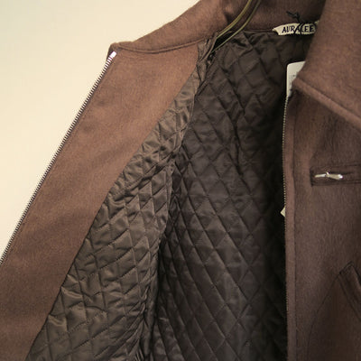 【10/3からポイント10%還元】<br>【AURALEE/オーラリー】<br>BABY CAMEL FLANNEL CROPPED ZIP BLOUSON <br>A25AB09BF