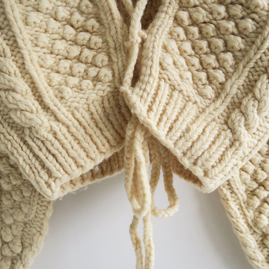 【ERIKOKATORI/エリコカトリ】<br>lace up hand knit <br>EK7-5-2