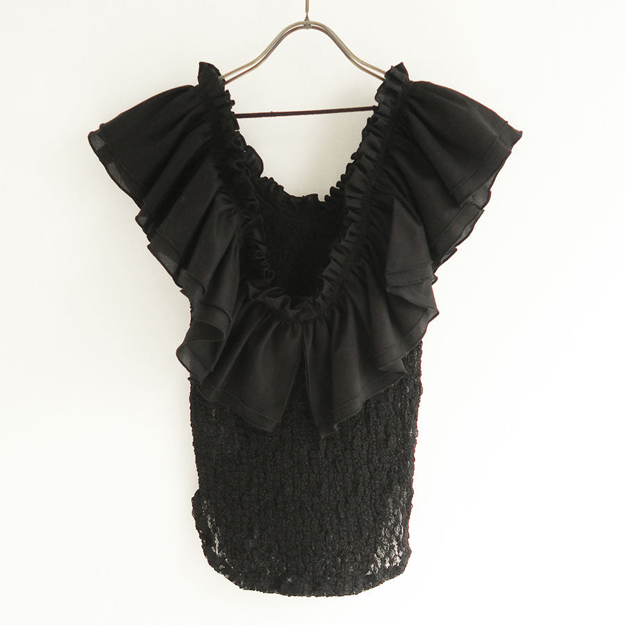 【FUMIE TANAKA/フミエタナカ】<br>big frill lace cami <br>F25S-25