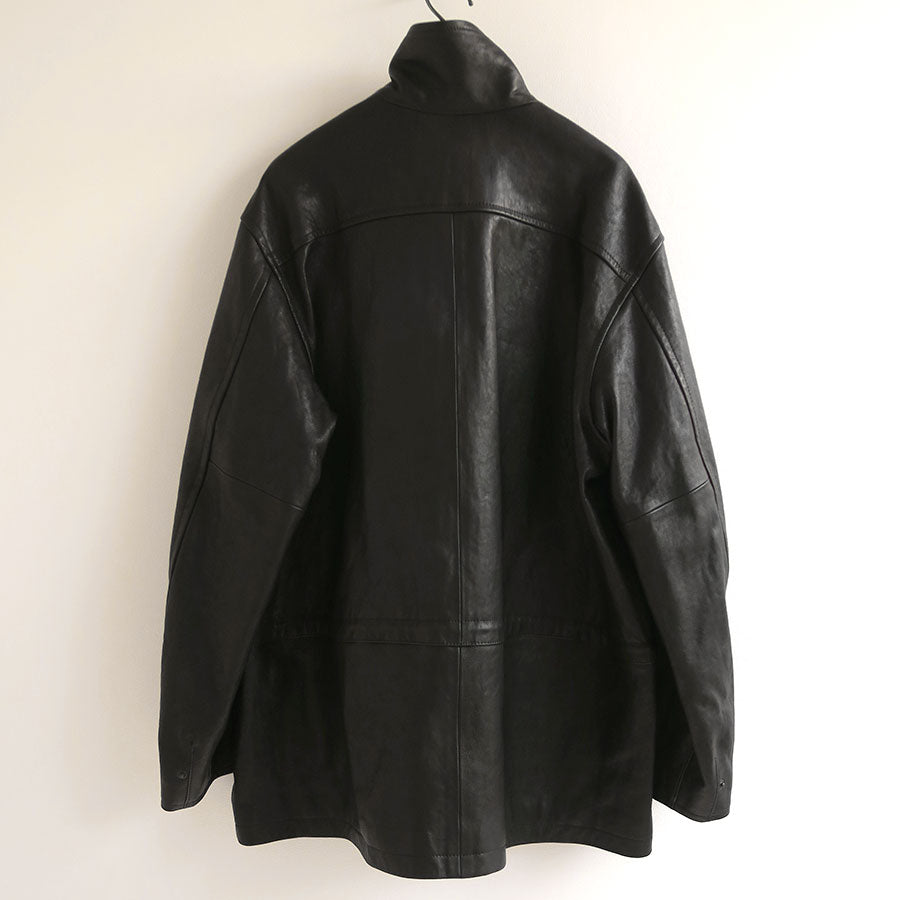 AURALEE/オーラリー】TEXTURED LAMB LEATHER BLOUSON A26AB03BLの通販