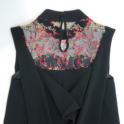 【Mame Kurogouchi/マメ】<br>Acetate Polyester Floral Lace-Collar Sleeveless Dress <br>MM24FW-DR002