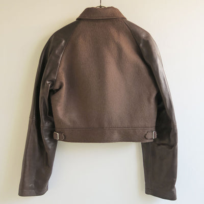 【10/3からポイント10%還元】<br>【AURALEE/オーラリー】<br>BABY CAMEL FLANNEL CROPPED ZIP BLOUSON <br>A25AB09BF