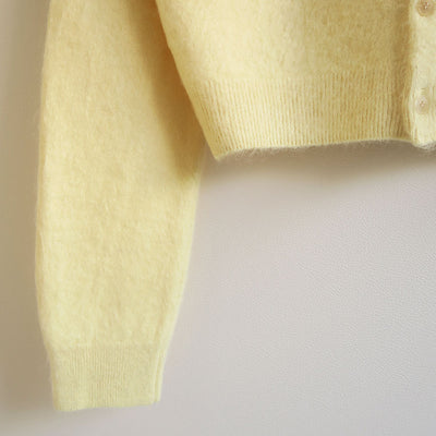 【9/19からポイント10%還元】<br>【AURALEE/オーラリー】<br>GARMENT-DYED BABY ALPACA FUR KNIT CREW-NECK CARDIGAN <br>A25AC03BA