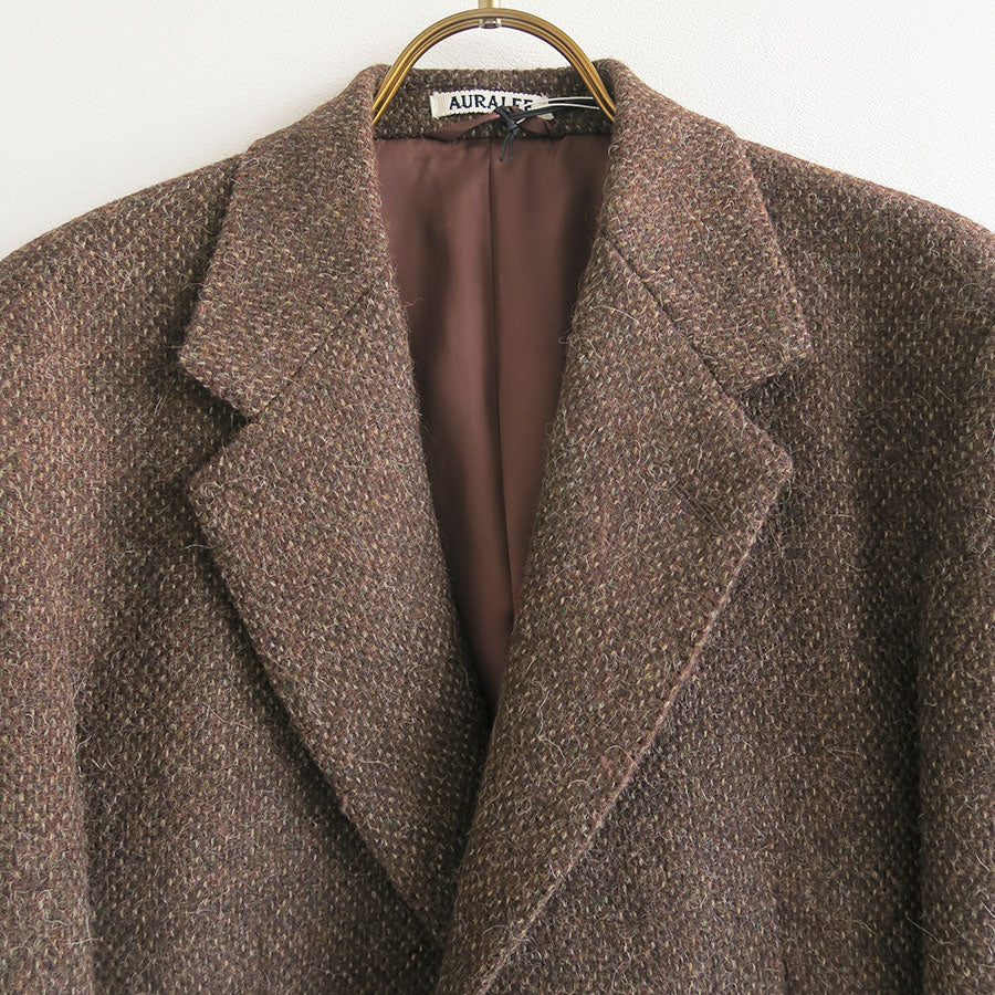 【AURALEE/オーラリー】<br>LAMA SHETLAND WOOL TWEED OVER JACKET <br>A24AJ06LS