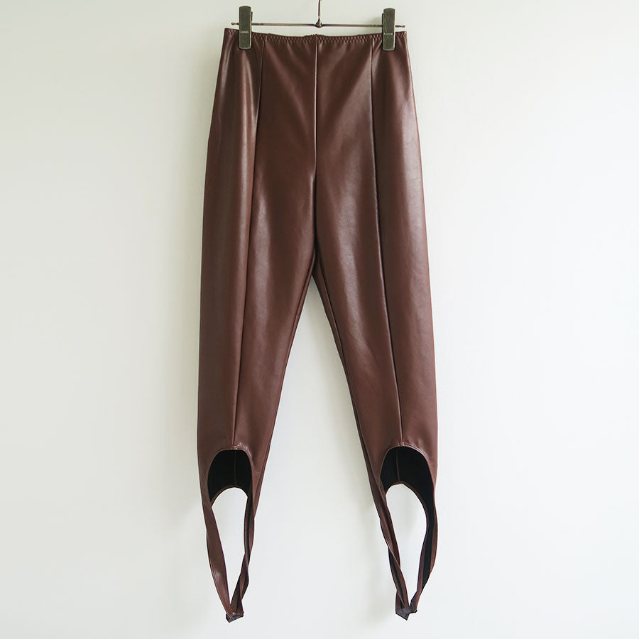 【FUMIKA UCHIDA/フミカウチダ】<br>STRETCH VEGAN LEATHER STIRRUPS LEGGINGS <br>W-PT005