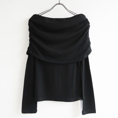 【IIROT/イロット】<br>Wool Drape Open Shoulder <br>031-025-CT005