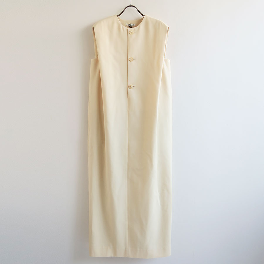 【AURALEE/オーラリー】<br>STRUCTURED WOOL DOUBLE CLOTH SLEEVELESS DRESS <br>A25AD01HP