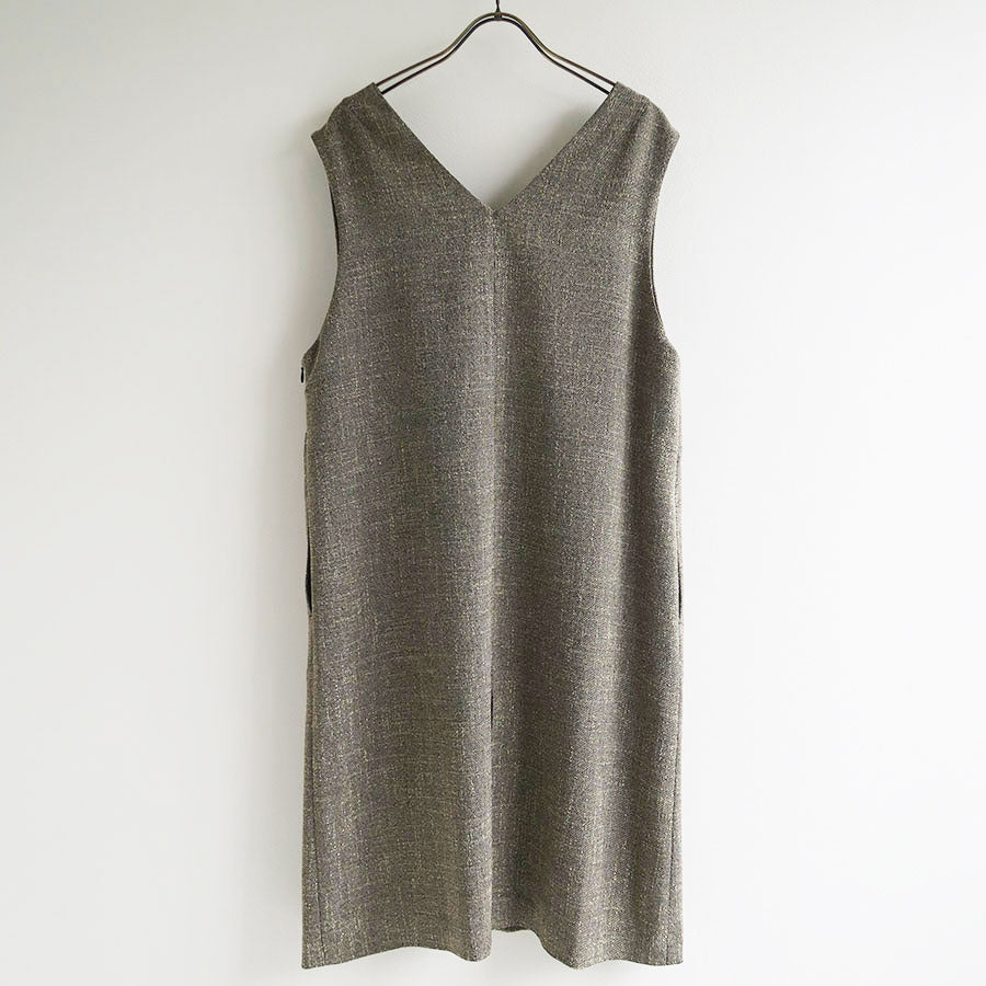 【SINME/シンメ】<br>ツィードVネックワンピース <br>S23AW-15