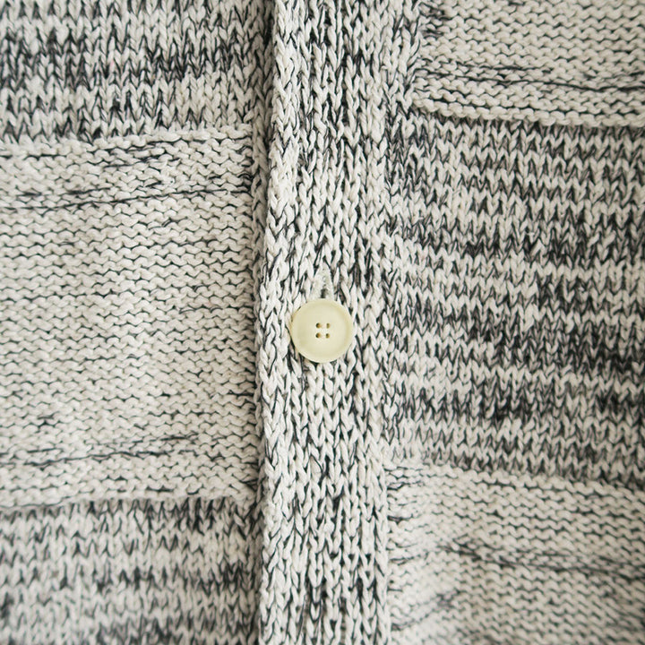 AURALEE/オーラリー】STRUCTURED COTTON LINEN PANEL KNIT CARDIGAN