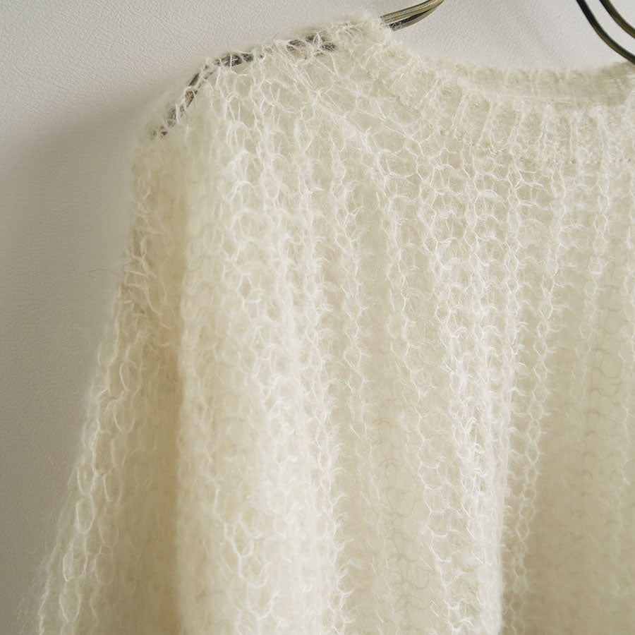 【BATONER/バトナー】<br>FLUFFY MOHAIR BOAT NECK <br>BN-25FL-027