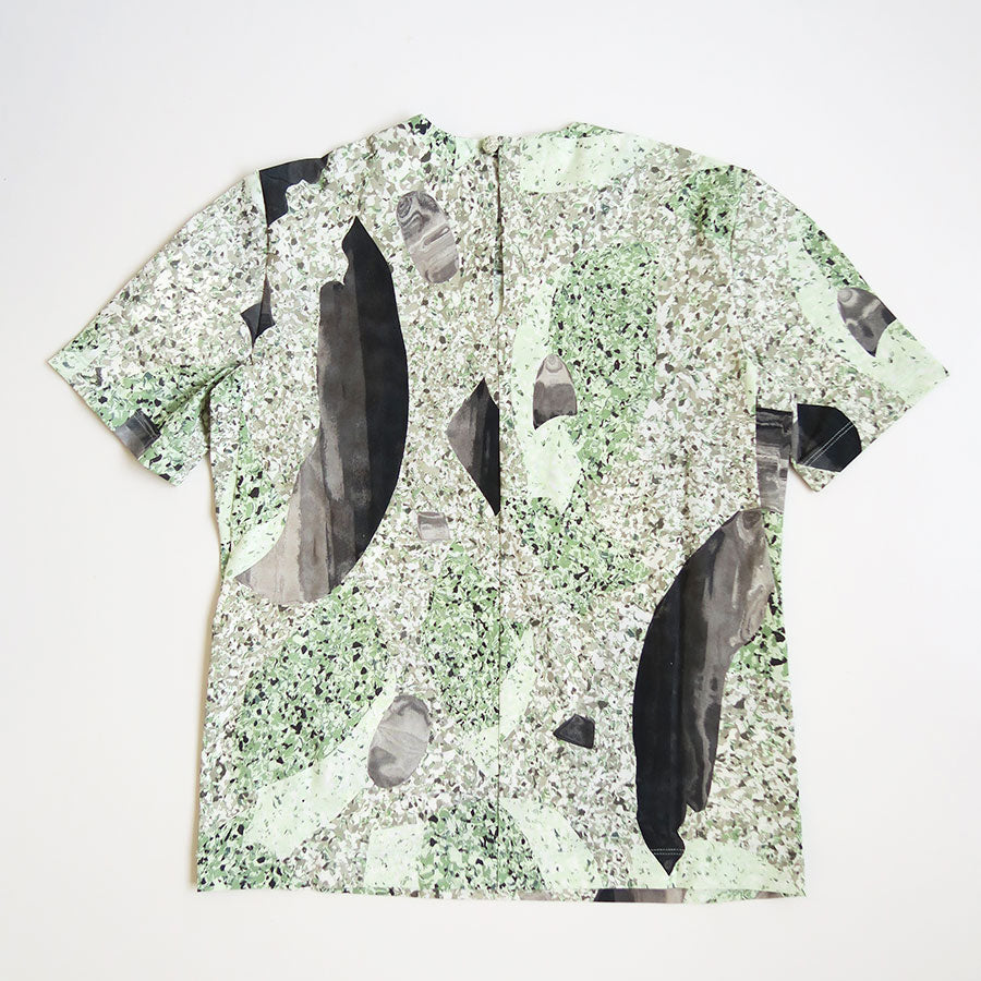 【Mame Kurogouchi/マメ】<br>Marble Print Jersey Short Sleeve Top <br>MM25FW-JS077