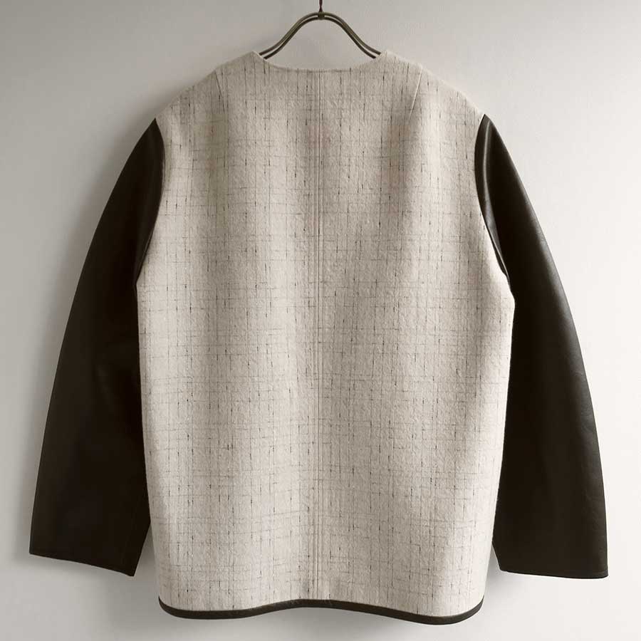 【GREED/グリード】<br>KASURI Knot Slub Tweed Long Blouse <br>6080100040