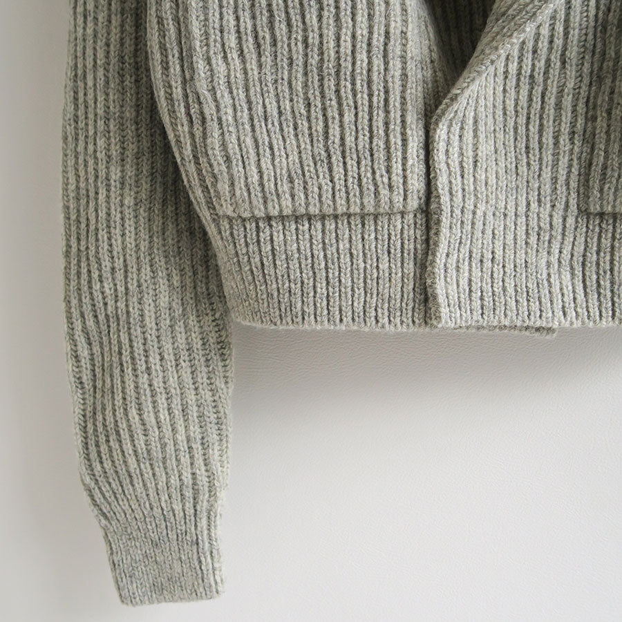 【FUMIKA UCHIDA/フミカウチダ】 <br>SHETLAND RIB STITCH HOODED CARDIGAN <br>W-KT011